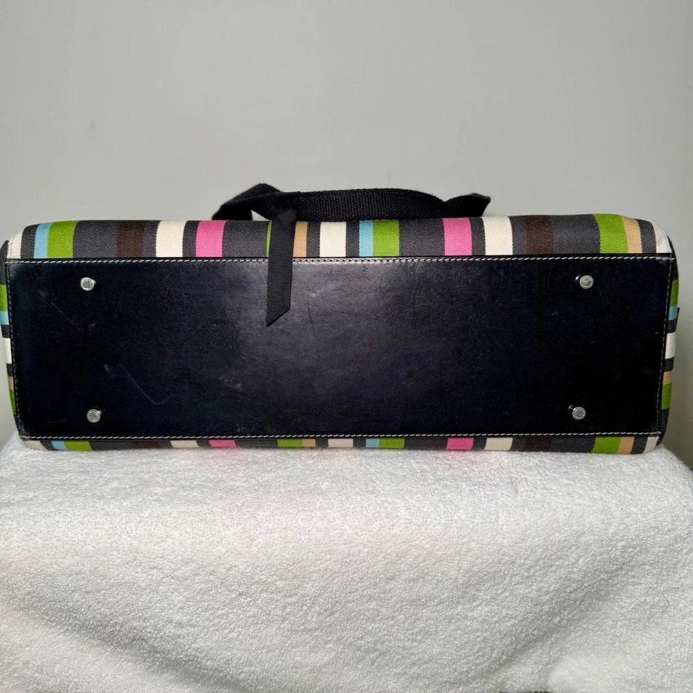 Kate Spade‎ Multi Purpose Rectangular Large Canvas Striped Diaper Bag/Tote